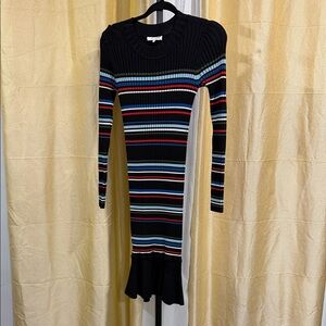 Parker Charcoal Ribbed Sweater Dress